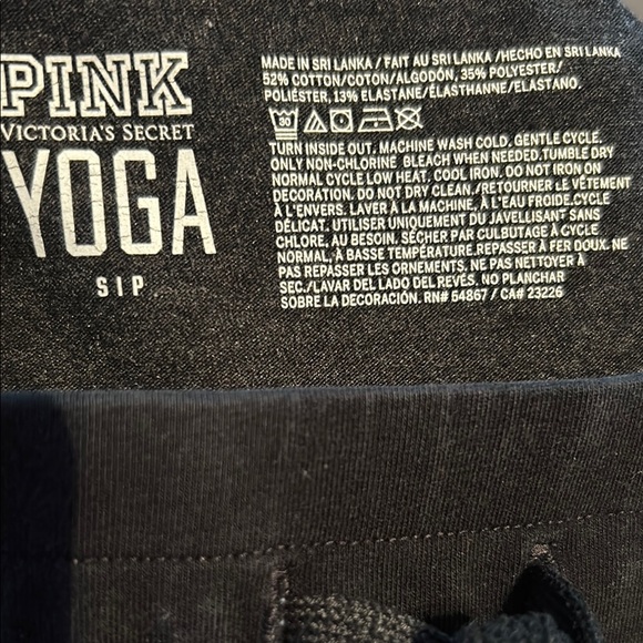 PINK Victoria's Secret Black and Pink Leggings with Sporty Accents - Picture 2 of 6